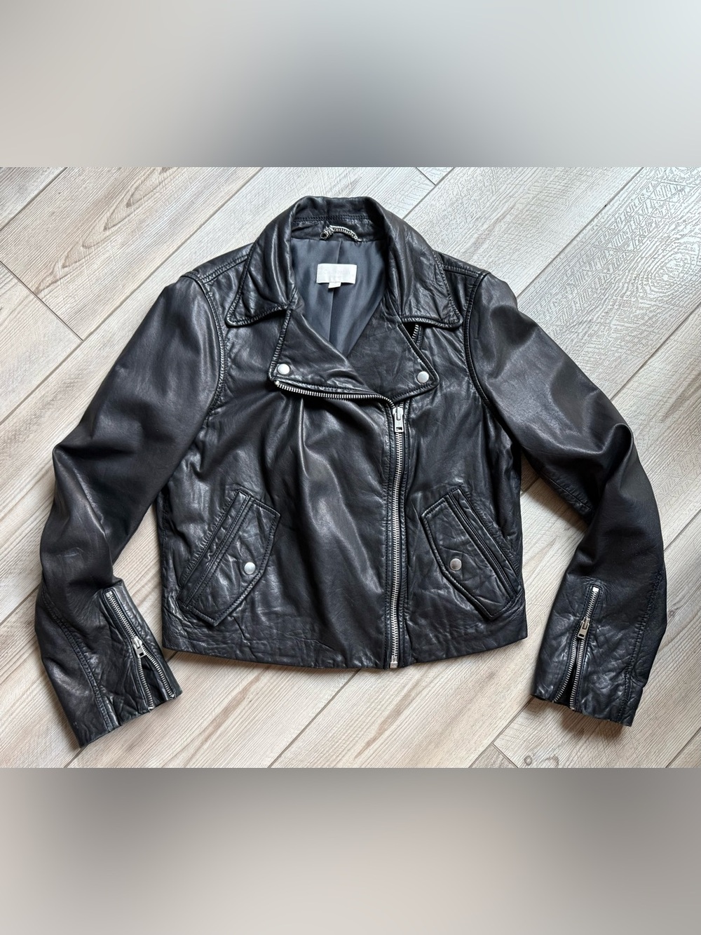 J crew collection leather moto jacket